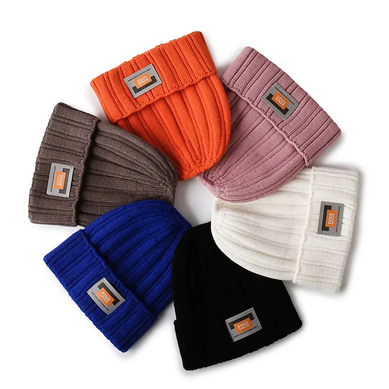 New Elastic Knitted Hat Thick Windproof Sleeve Cap Outdoor Double Layer Warm Wool Hat Autumn and Winter Beanie Hat