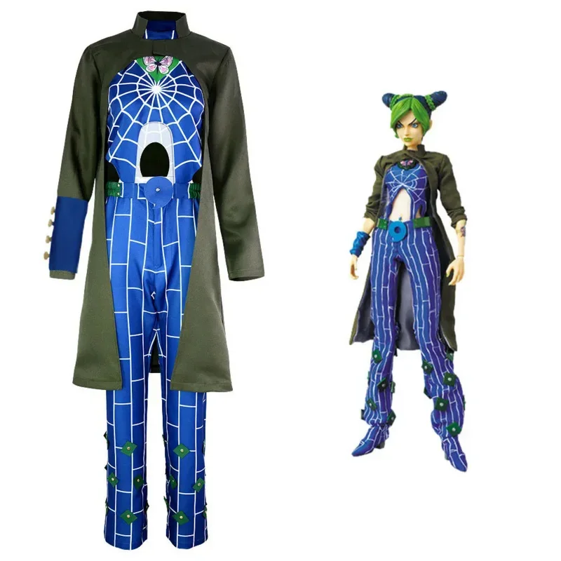 Coslan аниме JoJo's Bizarre Adventure Jolyne Cujoh Kujo Косплей Костюм Одежда парик волосы Хэллоуин