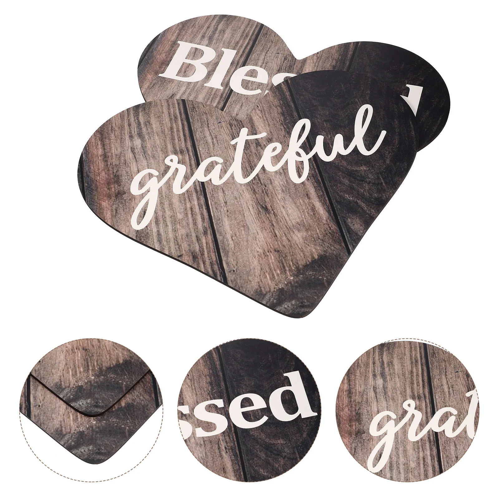 

Sign Heart Wall Wood Decor Wooden Table Blessed Rustic Plaque Grateful Shaped Farmhouse Family Love Centerpiece Signs Bedroom