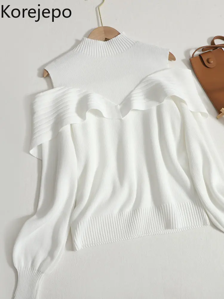 

Свитер женский с открытыми плечами, весна-осень, 2022