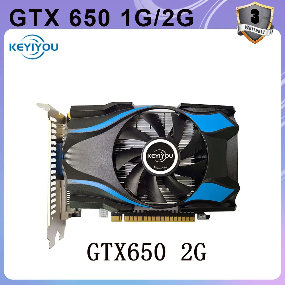 

Видеокарта KEYIYOU GTX 650, 2 Гб, 1 ГБ, 128 бит, GDDR5, графические карты для nVIDIA Geforce GTX650, Hdmi, Dvi, VGA карты