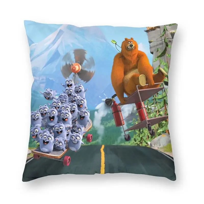 

Funny Grizzy And The Lemmings Cushion Cover 45x45cm Home Decorative Print Animation Throw Pillow for Car Double-sided