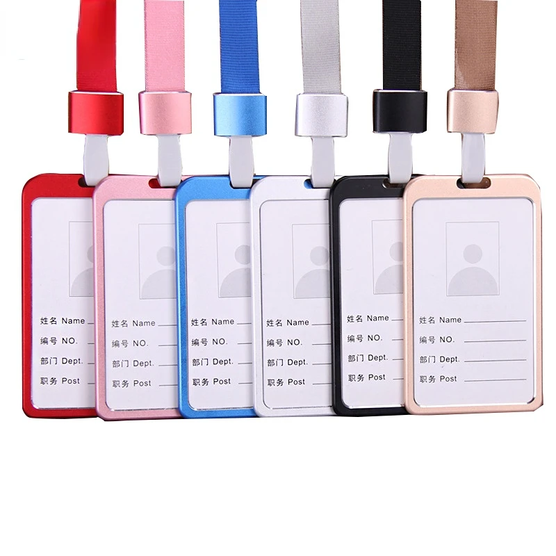 

1PC Work Card Holders Men Women Business Bank Credit Card Holder Name ID Card Cover Metal Work Badge Fashion Card Case Hot