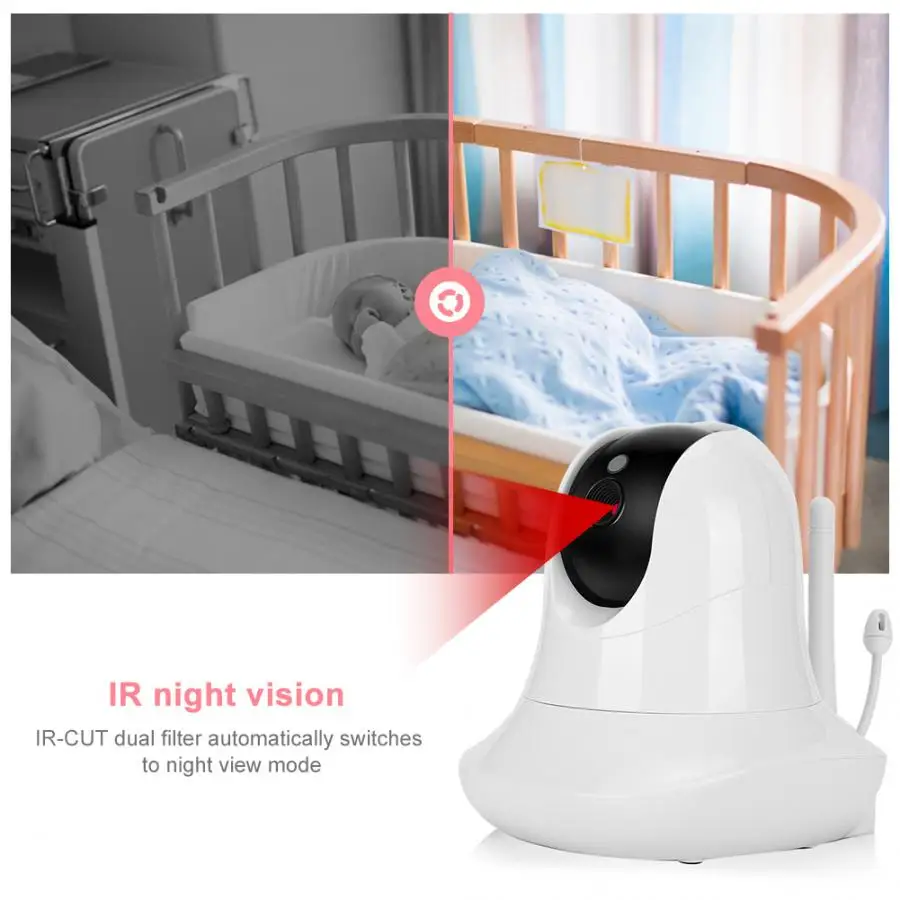 babyfoon 3.5 Inch PTZ Zoom Baby Monitor 2-Way Intercom Temperature Detection Night Vision Lullaby Camera EU 100-240V IR | Безопасность и