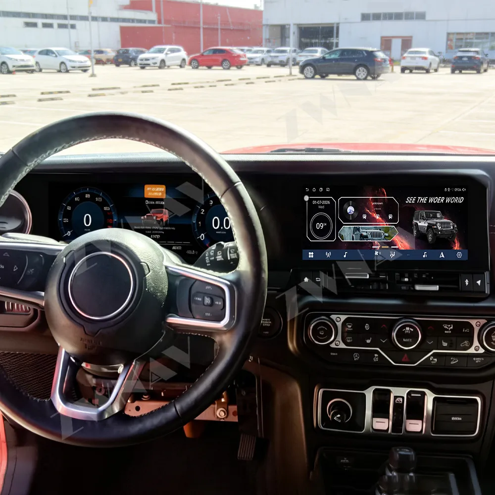 24,6-дюймовый двойной экран для Jeep Wrangler 2018-2023, цифровая панель приборов LCD + автомобильная мультимедийная система Android с CarPlay, навигацией и DSP (art.: 3920dc6b628ea) - 3920dc6b628ea