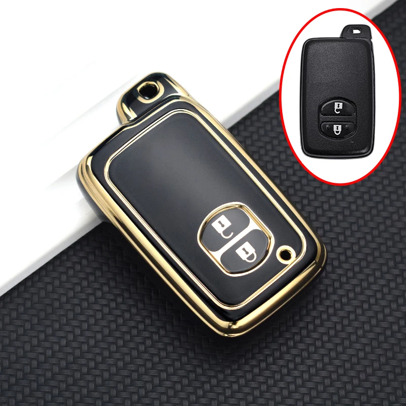 

Чехол для автомобильного ключа из ТПУ с 2 3 4 кнопками для Toyota Camry Prado Corolla Prius Aqua RAV4 Land Cruiser, чехол с дистанционным управлением без ключа 2013 2014