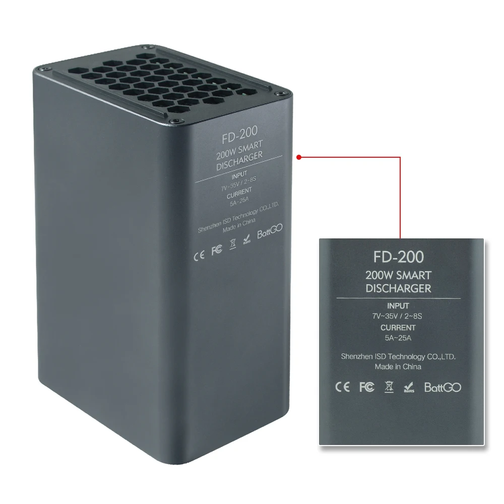 

ISDT FD200 FD-200 200W Smart Control Discharger 25A Wireless APP Control Discharger Capacity 2-8S Lipo Battery Discharging