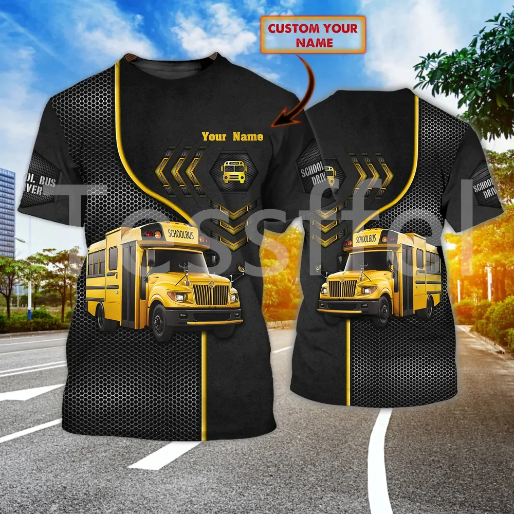 

NewFashion Cosplay School Bus Driver Worker Tattoo Retro Summer Harajuku 3DPrint Casual Funny T-Shirts Unisex Short Sleeves K2
