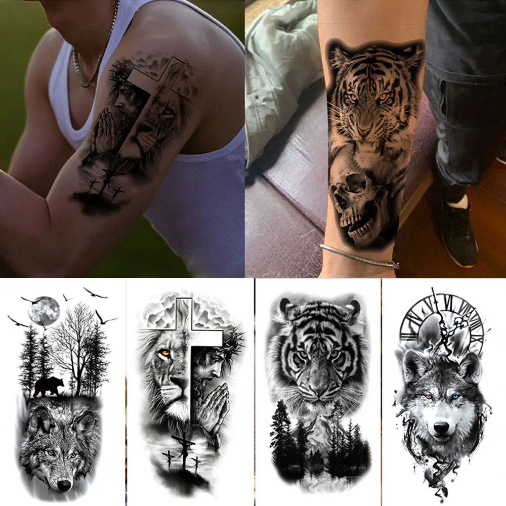 Водонепроницаемые временные татуировки с животными для мужчин и женщин