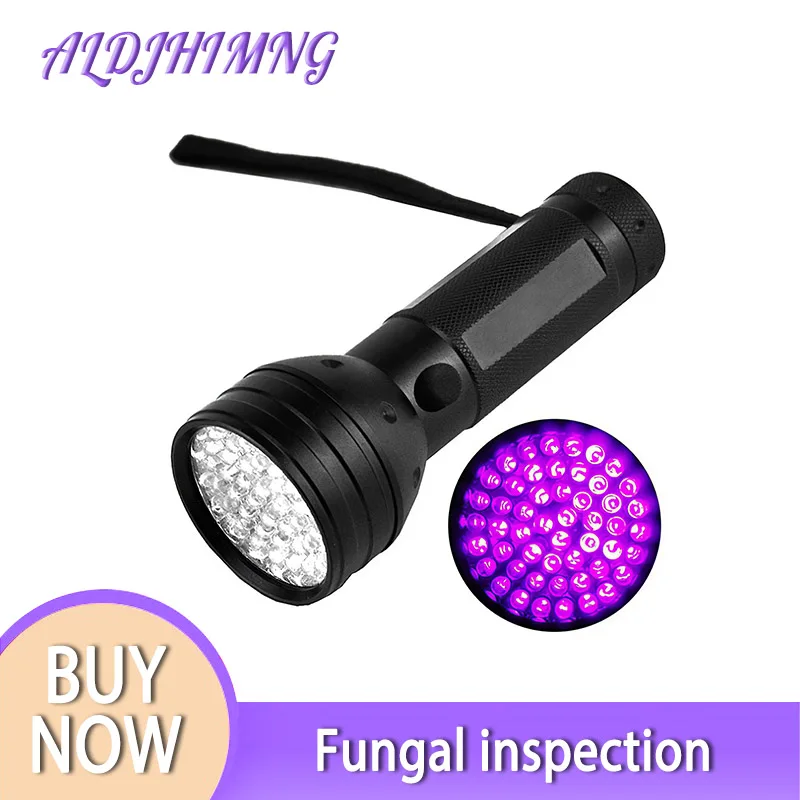 

51 LED UV Torch Aluminum Alloy Ultra Violet Fungal inspection Flashlight Portable Lampara luz ultravioleta lamparas Flashlight