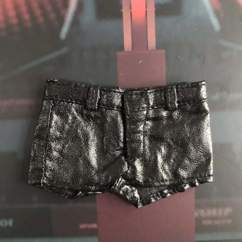 

1/6 scale fashion leather pants Bright Red Black Hot Shorts for 12in Action Figure Female Soldier Clothing Model