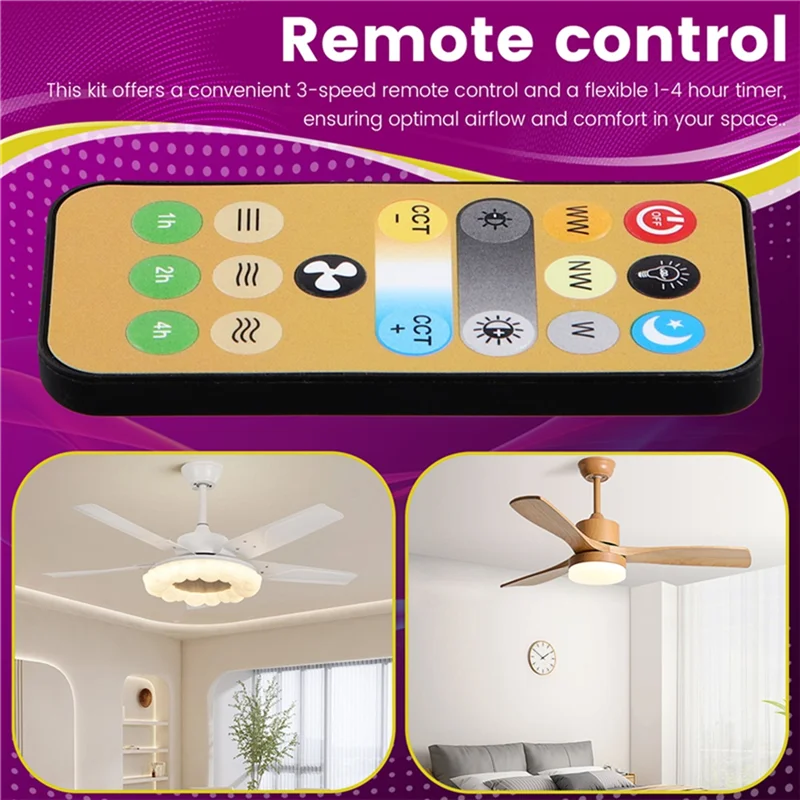 【 это-нечно!】Для потолочного вентилятора E27 для потолочного вентилятора E27, решение для домашнего освещения, 1-4 часа, пульт дистанционного управления синхронизацией
