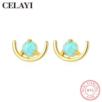 celayi s925 silver stud earrings for women opal earrings new fashion japanese and korean temperament ear piercing ear jewelry