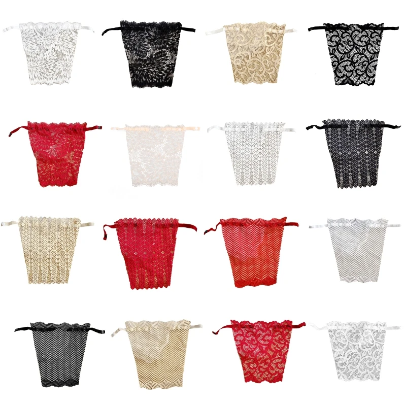 

Women Clip-On Floral Lace Mock Camisole Bra Insert Wrap Chest Overlay Panel Vest