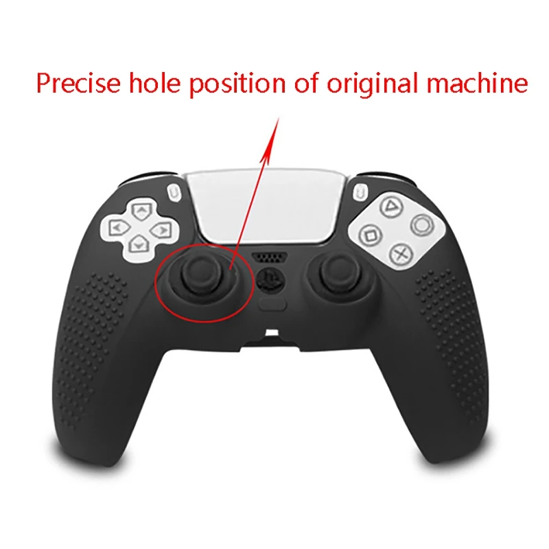 

2 шт., силиконовый защитный чехол для контроллера PS5 (черный)