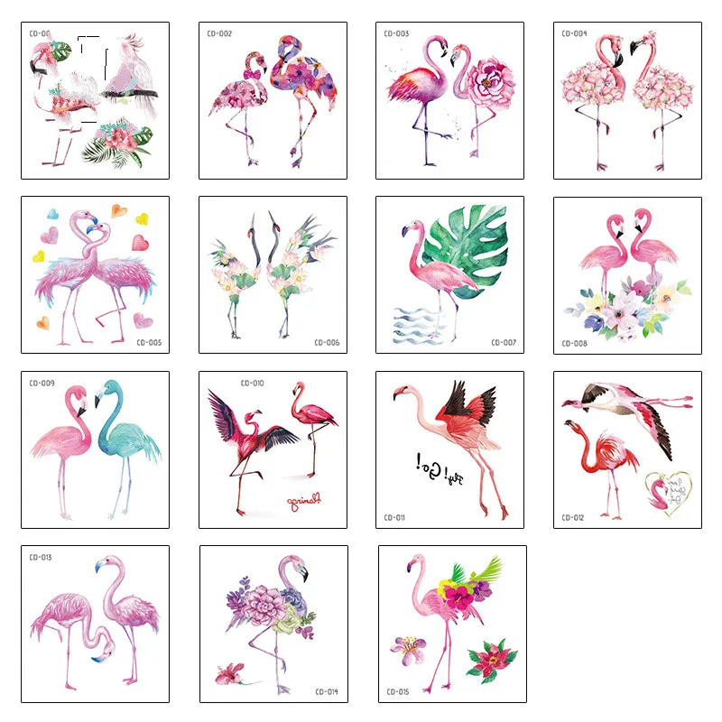 5Pcs Temporary Tattoos Flower Flamingo Unicorn Butterfly Fake Tatoo Paper Body Art Waterproof Arm Hand for Women Girls
