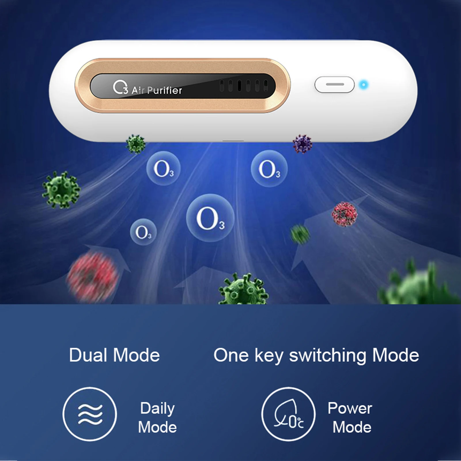 Buy Ozone Air Purifier USB Ozonizer Portable Rechargeable Generator Deodorizer Mini Odor Eliminator Bedroom Purifiers on