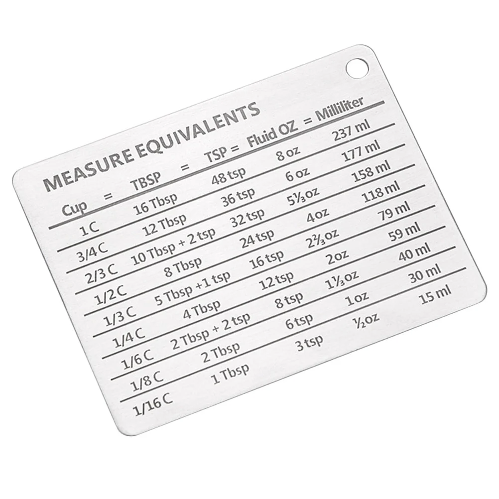 

Chart Conversion Measure Magnet Refrigerator Cooking Equivalents Fridge Baking Steel Measurement Cups Conversions Professional