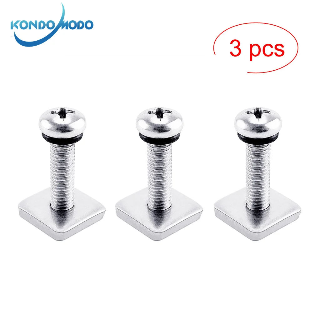

3PC Marine SS 316 Tail Fin Screw Surf Fin Nails Bolt Screws Sliding Fin Screws Single Plate Surfing Yacht Boat Accessories