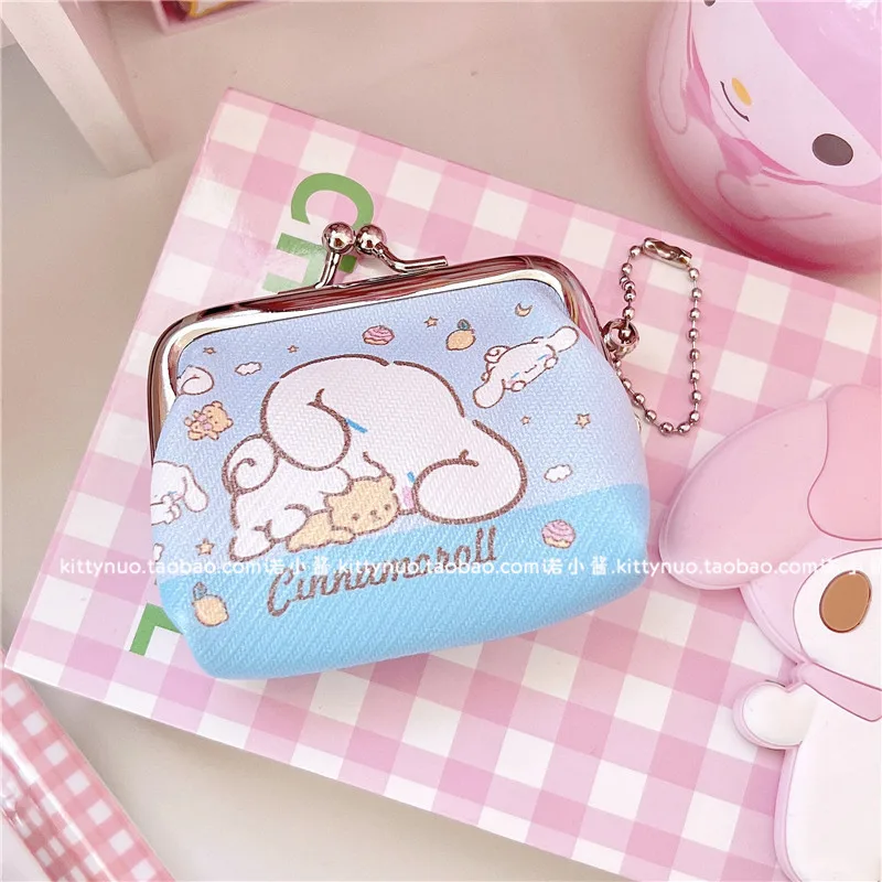 Kawaii Sanrio Anime series mymelody Cinnamoroll Kuromi cute Fashion creative smalltype take buckle Coin Purse pendant girl Gift |