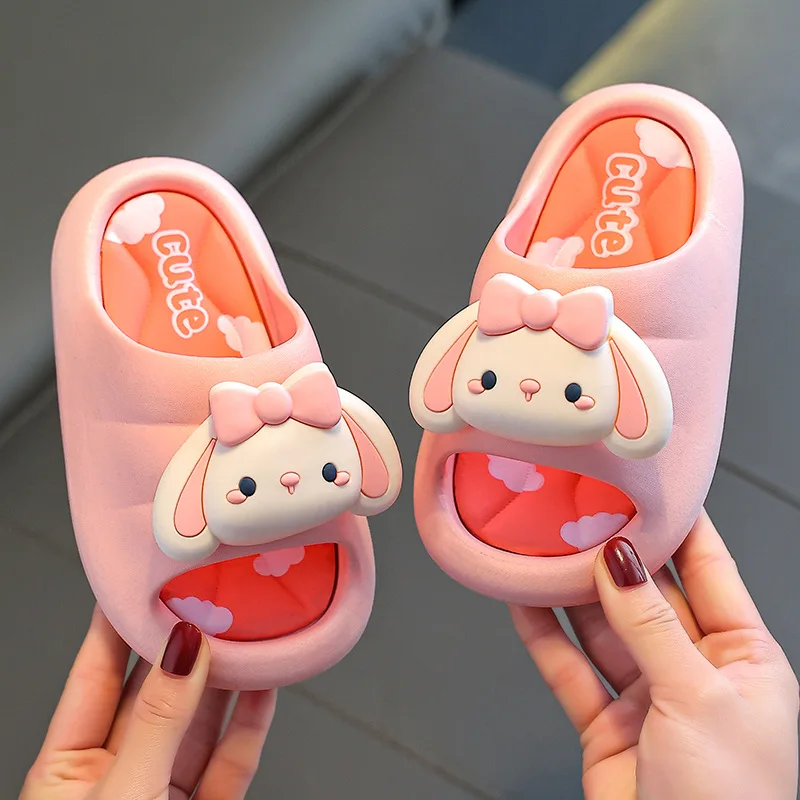 Summer Girls Sandals Princess Cartoon Indoor Non-Slip Bathroom Bath Cute Soft Bottom PVC Slippers