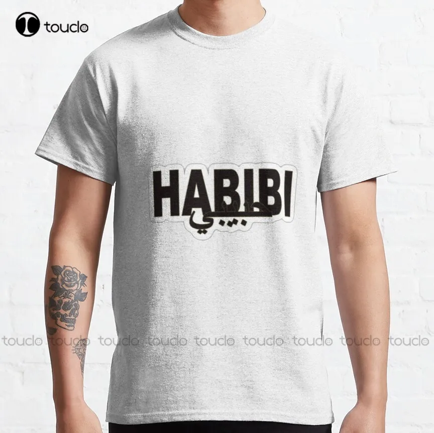 

Классическая футболка Habibi, футболка с принтом, Высококачественная Милая элегантная Милая хлопковая Футболка с милым мультяшным принтом в стиле Харадзюку