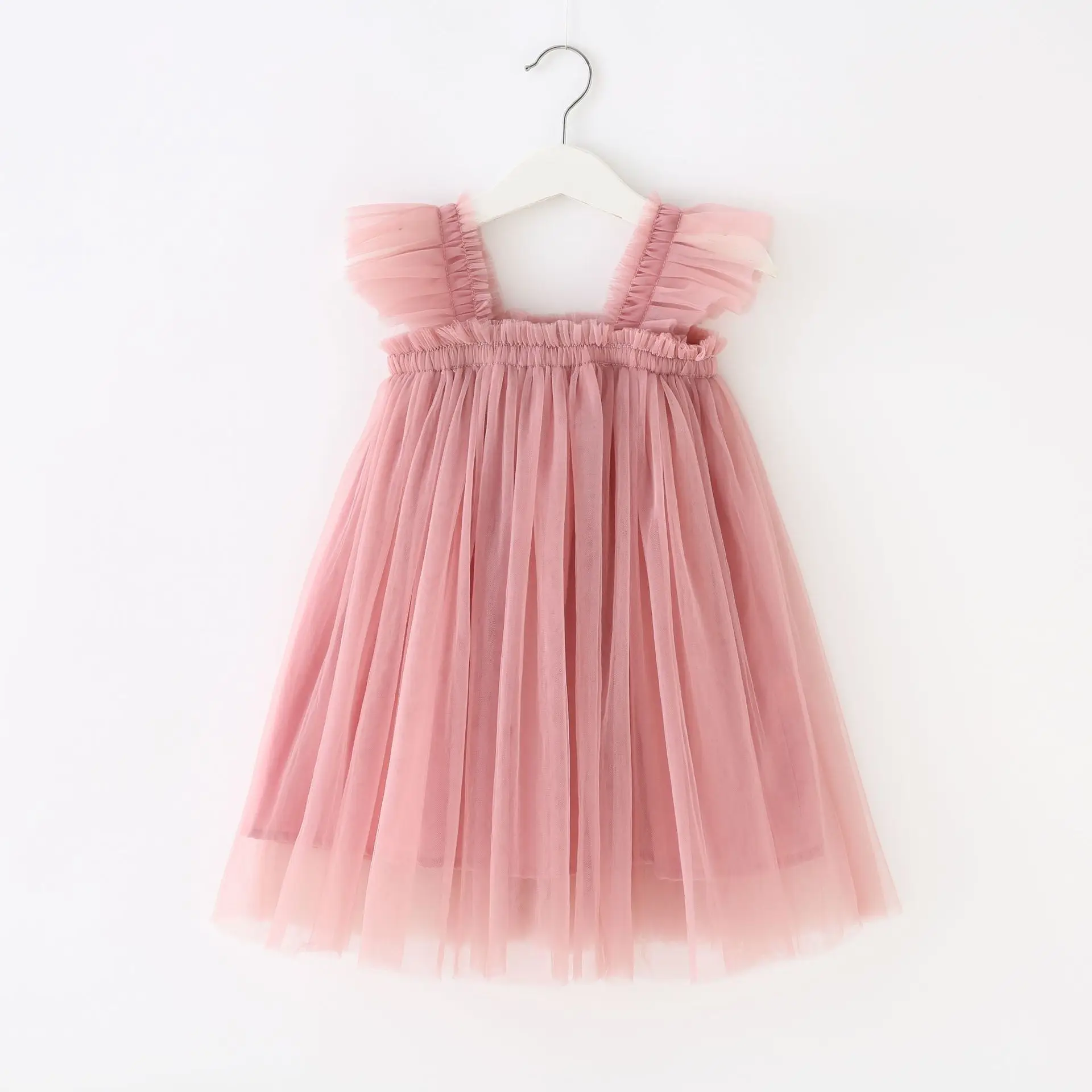 2023 Girls Flutter Sleeve Dress Casual Costumes for Toddlers Girls Luxury Girl Children's Party Candy Color Tutu Fairy Dress enlarge