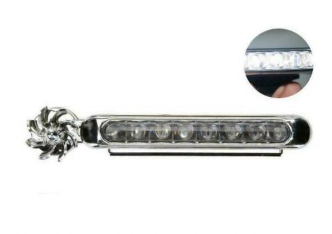 

Автомобильные дневные ходовые огни с ветровым питанием, 8-светодиодный вращающийся вентилятор, дневной свет, нет необходимости внешний источник питания, авто декоративная лампа