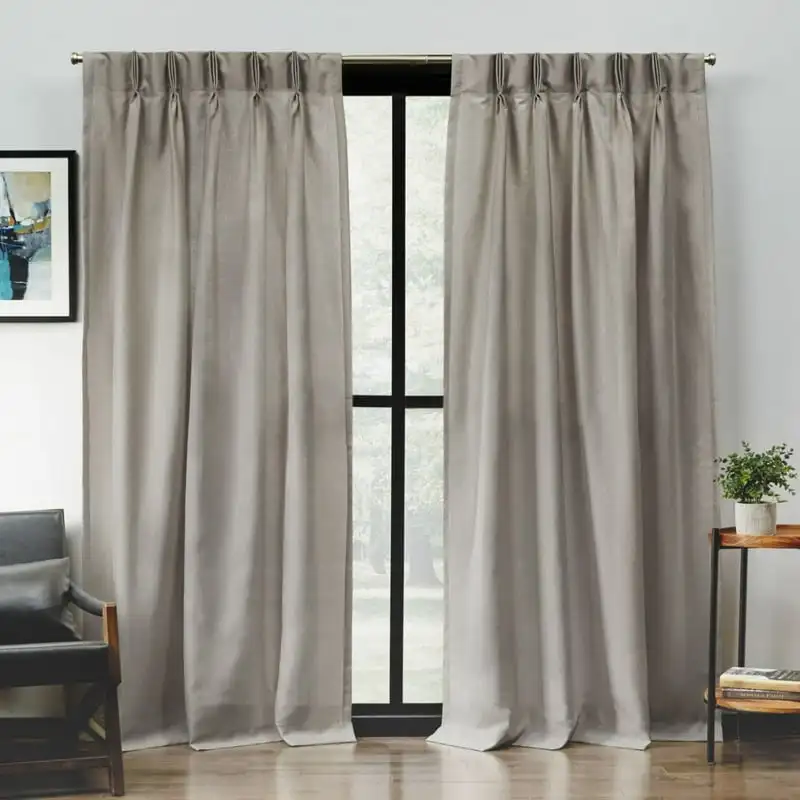 

Light Filtering Pinch Pleat Curtain Panel Pair, 108 Outdoor curtain Curtain blackout Luxury window curtains Blind Curtains black