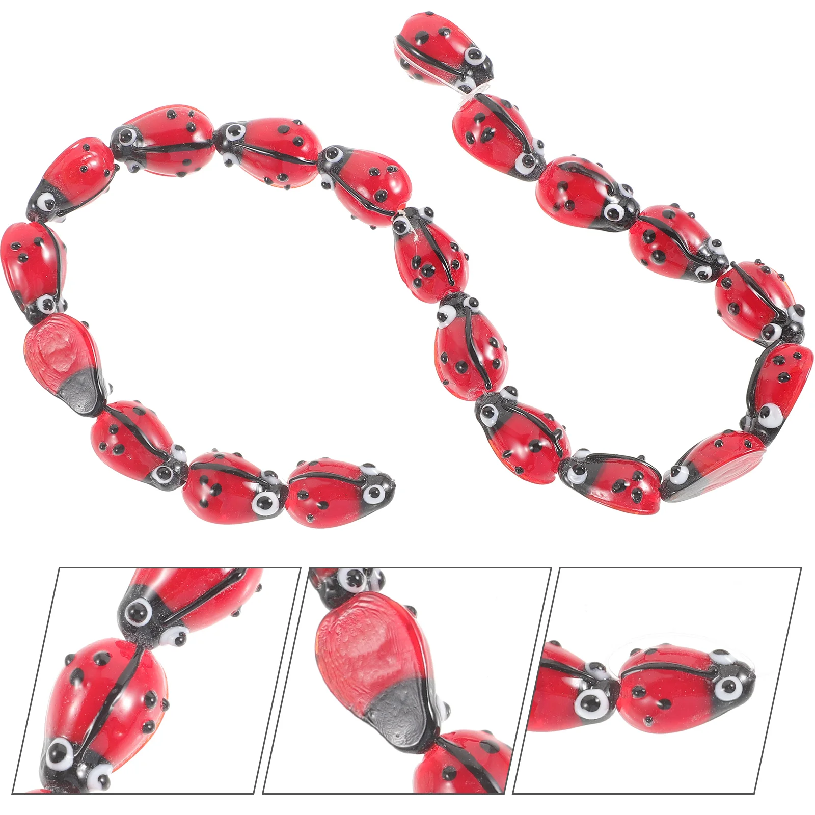 

Necklaces Decorative Small Beads Glass Jewelry Fashion Crafts DIY Ladybug Loose Novelty