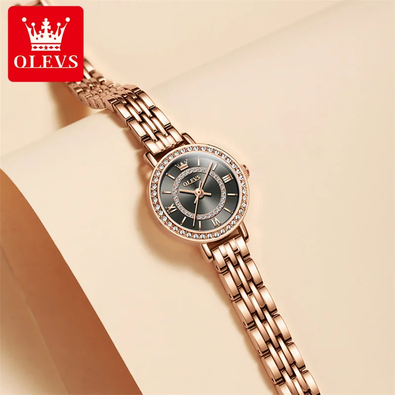 OLEVS 2023 Woman Watches Rose Gold Steel Strap Top Brand Luxury Watch Women Quartz Waterproof Women's Wristwatch Ladies Girls enlarge