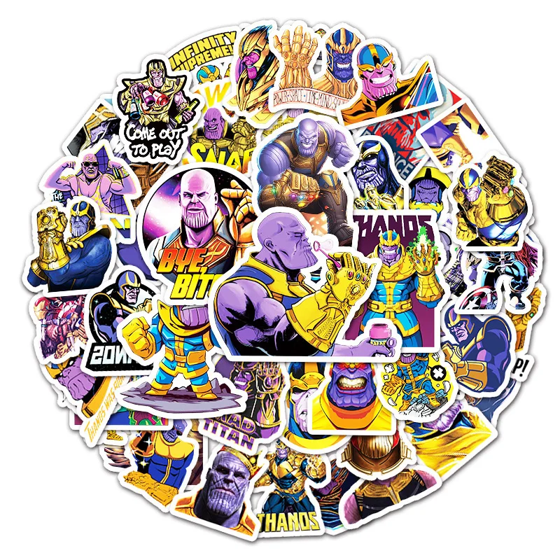 

50pcs Thanos Scrapbooking Stickers Packs Waterproof Skateboard Luggage Motorcycle Guitar Graffiti Kid Toy Decals Pasters Gifts