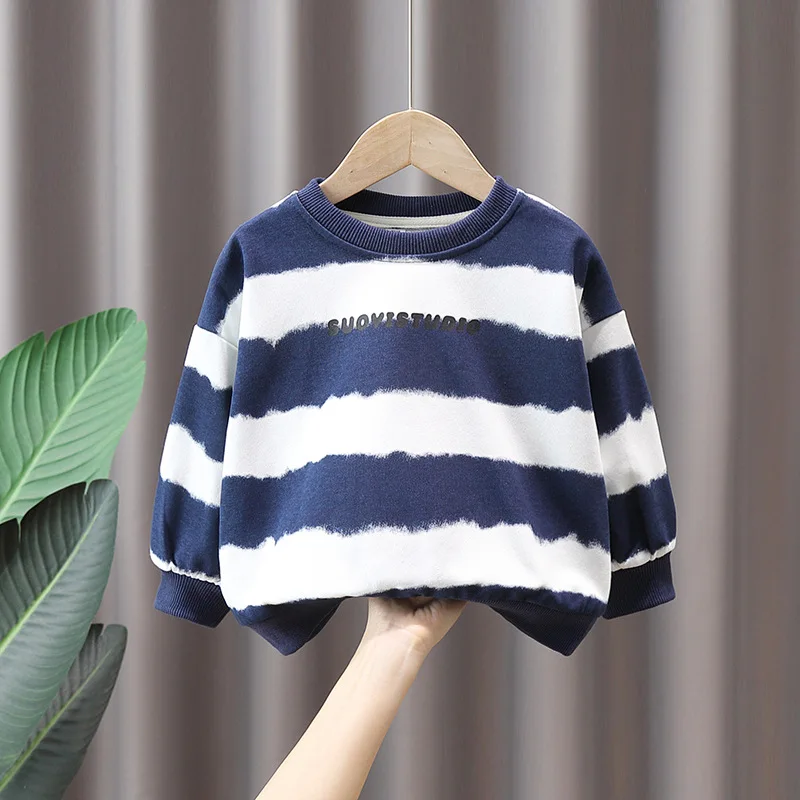 

New Spring Autumn Sweatshirts Cotton Long Sleeve Stripe Boys Hoodies Kids Tee Boys Children Sweater 2-10Years