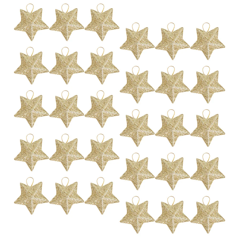 

30 Pcs Pendants Christmas Party Favor Star Design Hanging Ornament Xmas Decor Party Decor Xmas Star Decor