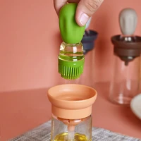 kitchen silicone oil bottle with brush cactus oil pot brush home baking quantitative oil brush bottle barbecue brush oil pot