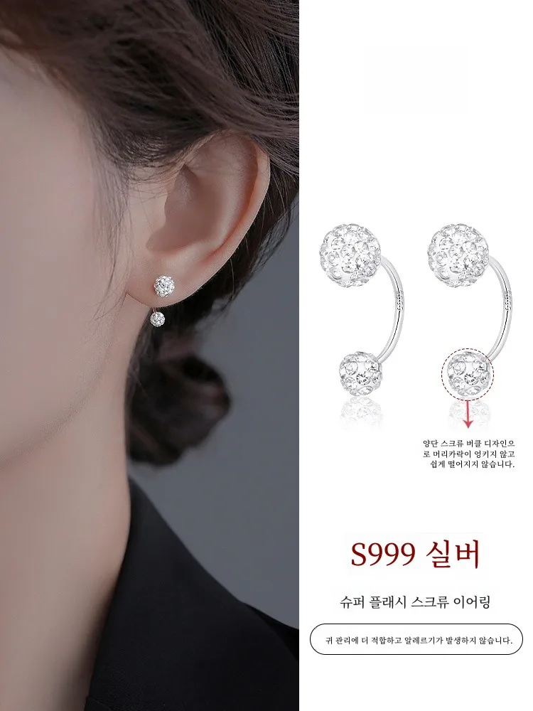 Jxrxs99 стерлингового серебра супер блестящие циркониевые серьги-гвоздики для ушей