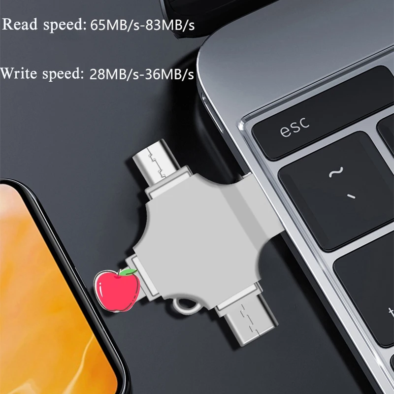 

4 в 1 флеш-накопитель Type C OTG USB флеш-накопитель 3,0 для iphone ipad Android 64 Гб 128 ГБ 256 ГБ флеш-накопитель карта памяти