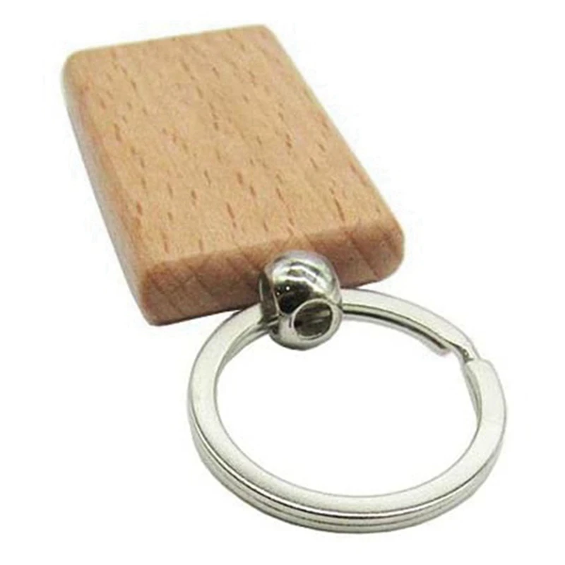 

36 Pcs Blank Wooden Key Chain Rectangle Key Chain Tags Wood Keychains Key Ring For DIY Craft