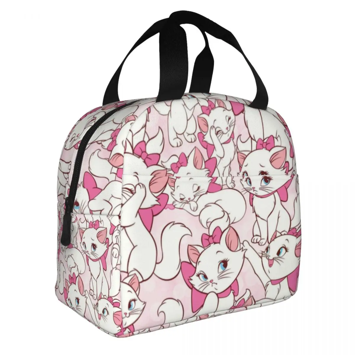 

Cute Pink Marie Cat Resuable Lunch Box Leakproof Thermal Cooler Food Insulated Cartoon Kitten Lunch Bag School Children Student