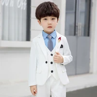 children white blazer suit formal boy clothes set big kids wedding outfits party performance costume blazer vest pants shirt tie