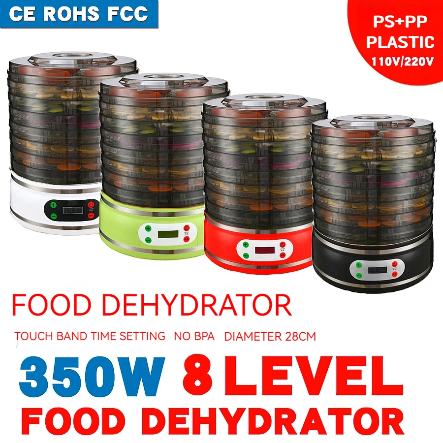 

Food dehydrator, vegetable, dried meat, vanilla, fruit dryer, 5-level tray, with synchronization and insulation function, 350W