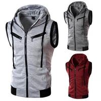 new fashion zipper cardigan sweater mens sleeveless hooded vest jacket plus size s 4xl streetwear vest hoodies