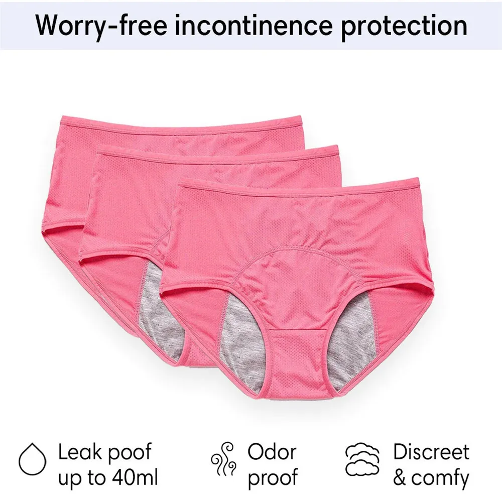 

3PCS Panties for Menstruation Cotton Menstrual Panties Period Underwear Culotte Menstruelle Leak Proof Bragas Menstruales