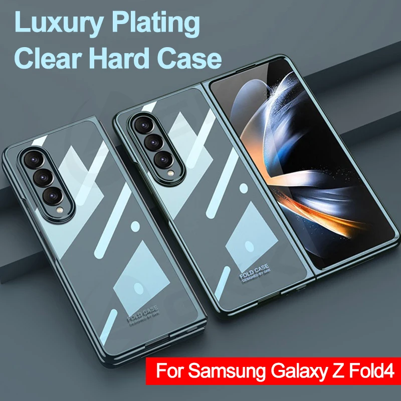 

GKK Luxus Galvanik Klar Hard Cover Für Samsung Galaxy Z Falten 4 3 Fall Kamera Schutz Kunststoff Für Galaxy Z fold4 Fall