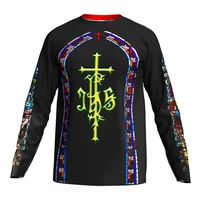 church mtb men fashion cycling downhill mountain offroad dh motorcycle bike jersey wear clothing shirt black gothic design tops