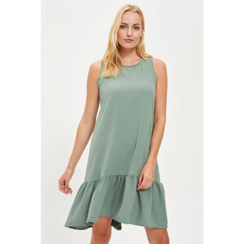 

Skirt Tip Flounces Halter Dress Women Summer Dress Casual Long Prom Midi Maxi