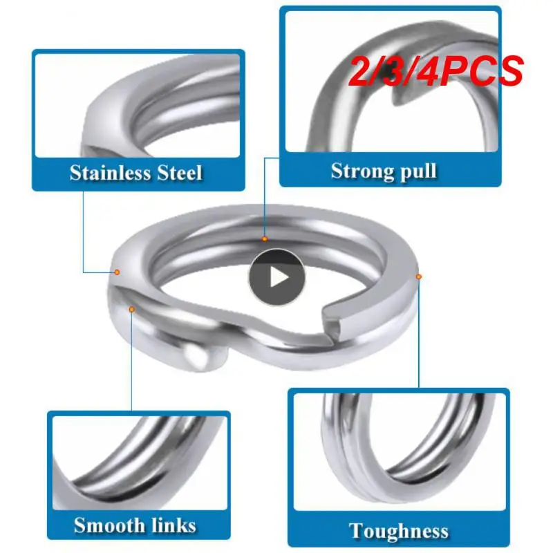 

2/3/4PCS 5/6/7/8/9 Mm Anti-damage Ring Split Rings In Fishing Powerful Fishing Split Rings Stainless Steel /