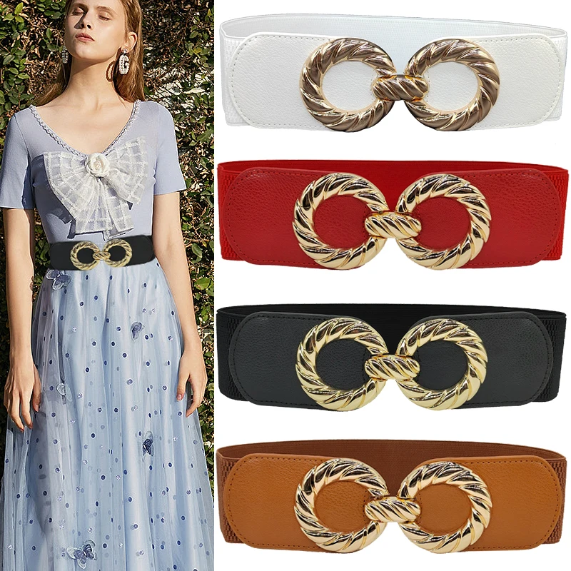 

Decoration Wide Elastic Waist Belt Ladies Retro Fashion Versatile High Quality Match Skirt Girdle