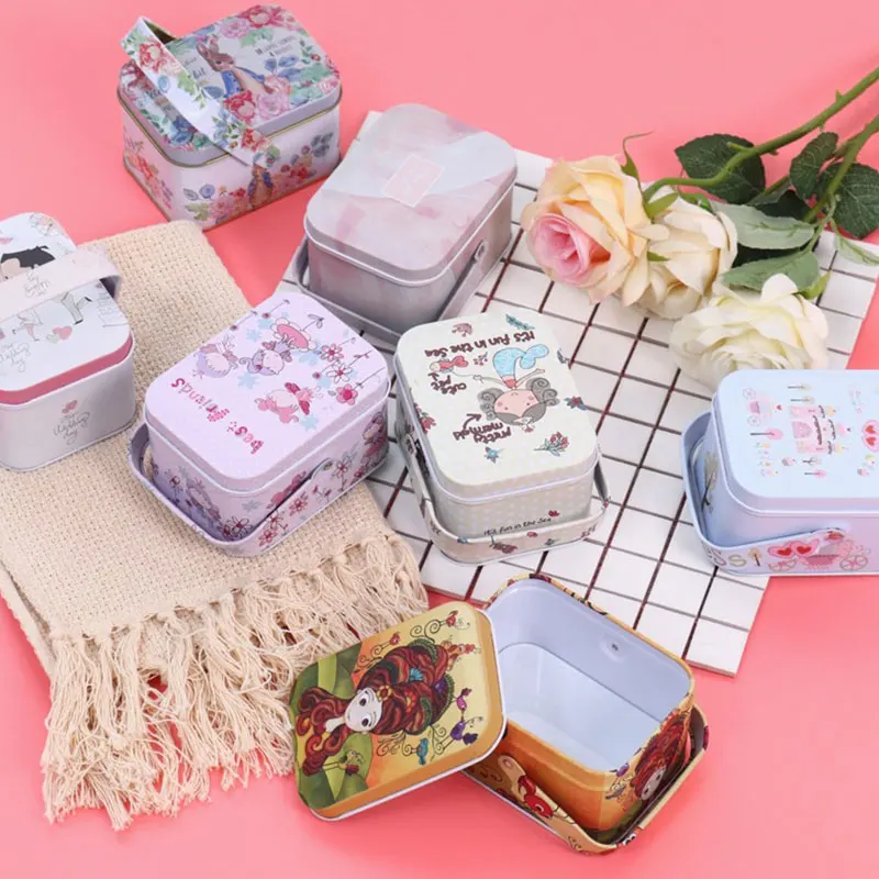 Декоративная Милая мультяшная коробка для печенья и конфет жестяная хранения в