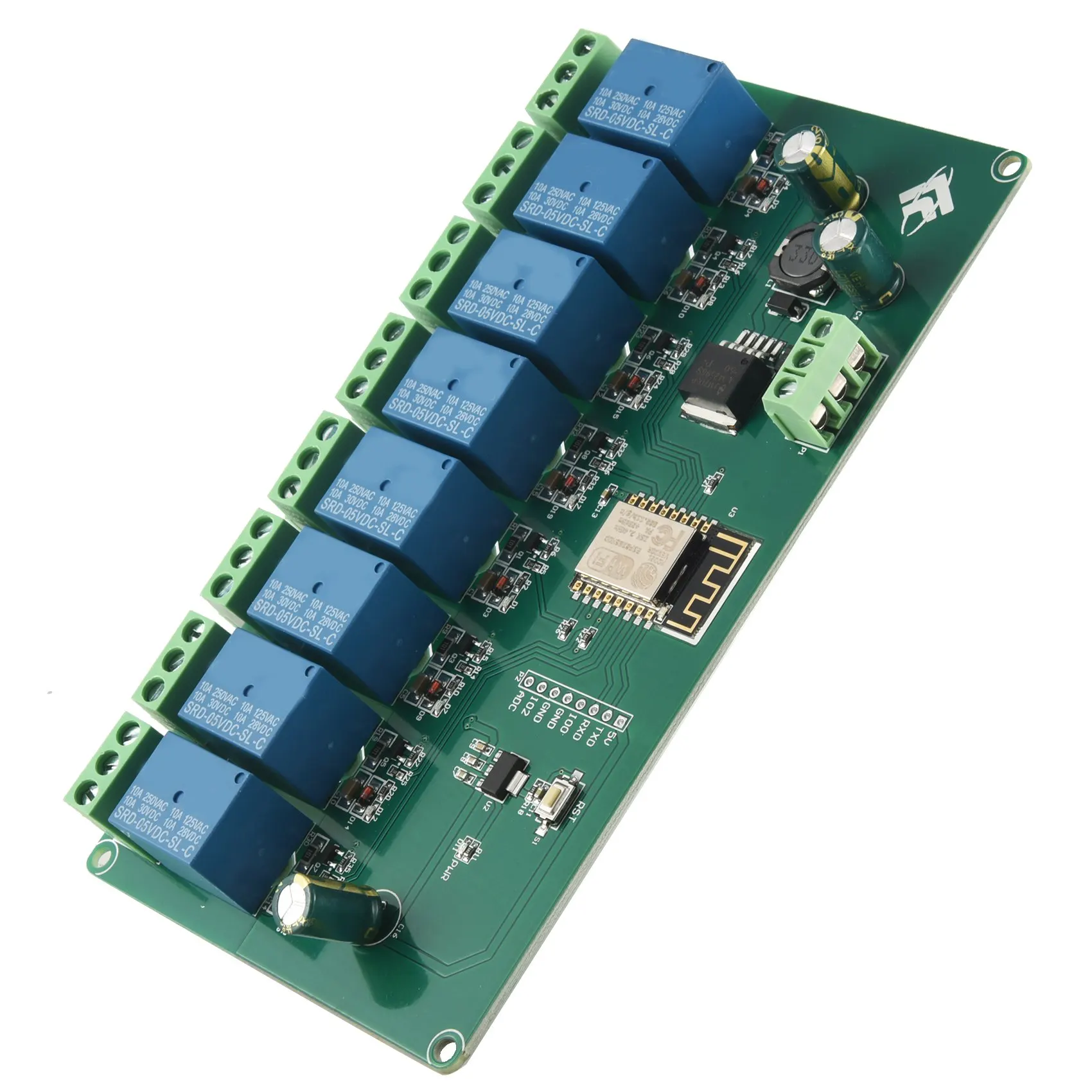 

ESP8266 WIFI 8 Channel Relay Module ESP-12F Development Board Power Supply 5V/7-28V Wireless WIFI Module